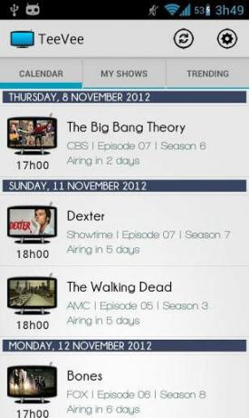 Android TV kalendar prikazuje Android