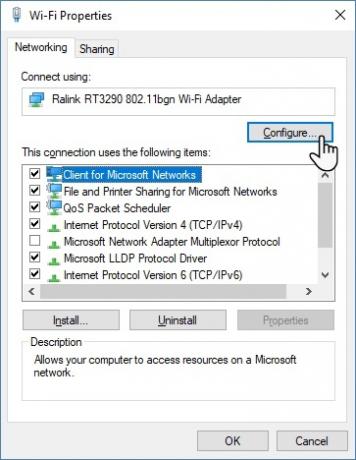 Kako isključiti Wi-Fi prilikom povezivanja Etherneta u Windows 10 Wifi svojstvima