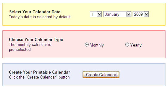 ispisati kalendar