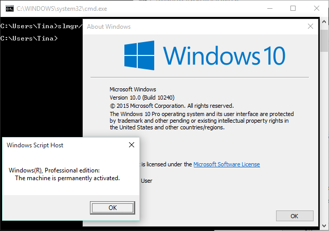 Licenca za Windows 10 Build 10240