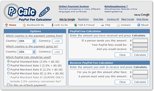 PPCalc - Online Kalkulator naknada za PayPal