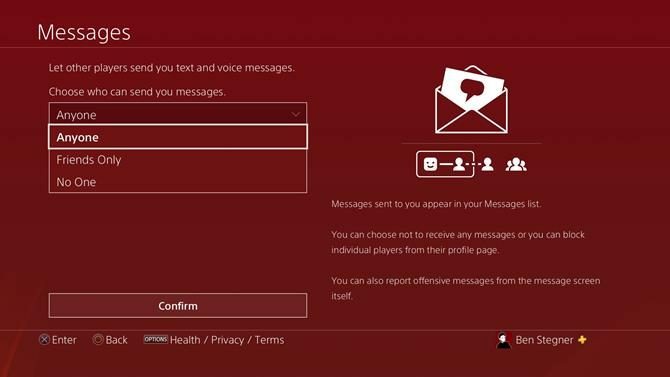 Privatnost PS4 poruka
