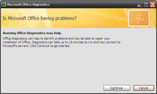 Kako riješiti probleme Microsoft Officea s MS Office Diagnostics 2 u prvom prozoru