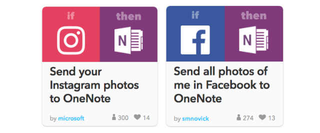 Socijalne integracije OneNote s primjerom značajki IFTTT