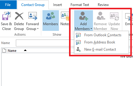 Kako poslati e-poštu mnogim primateljima u programu Outlook Uz Outlook List 2016 dodajte članove