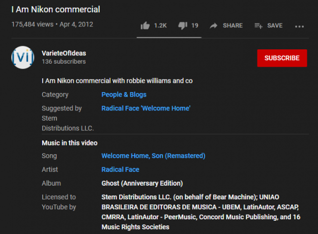 YouTube glazba u ovom videozapisu