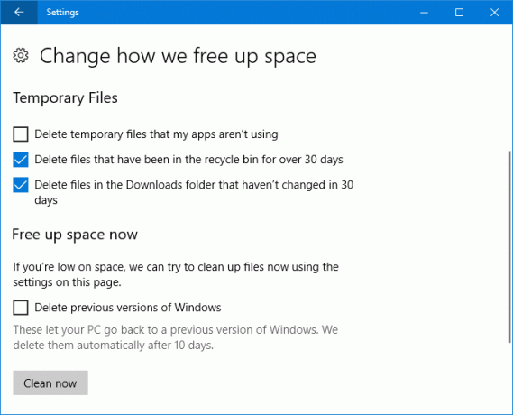 9 Nove značajke postavki u Windows 10 Fall Creators Ažuriranje smisla za pohranu