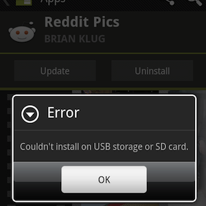 android pogreška instalacije