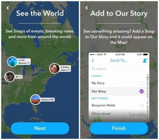 kako koristiti snapchat - ugriz zaslona karte