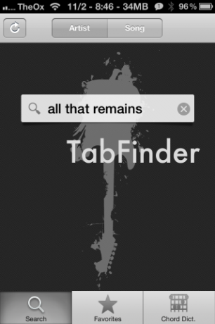 Upotrijebite TabFinder za pronalaženje pjesama za sviranje na gitari [iOS, besplatno na određeno vrijeme] 2012 11 02 08