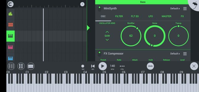 raspored zaslona FL Studio s prikazom piano roll