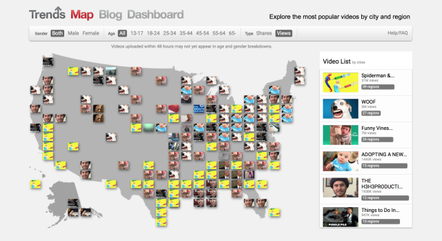 YouTube trend mapa