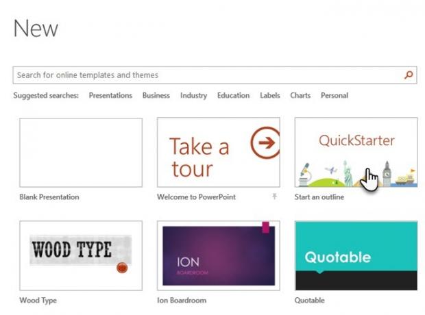 PowerPoint QuickStarter momentalno ocrtava svaku novu prezentaciju i pokreće vas ispravno Start PowerPoint Quickstarter