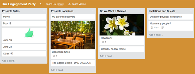 trello savjeti vole romantične datume