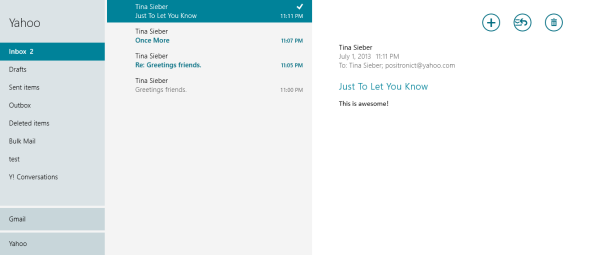 Pregled aplikacije Windows 8 Mail