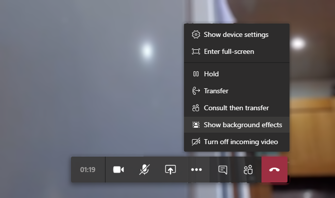 Otvorite izbornik efekata pozadine u Microsoftovim timovima