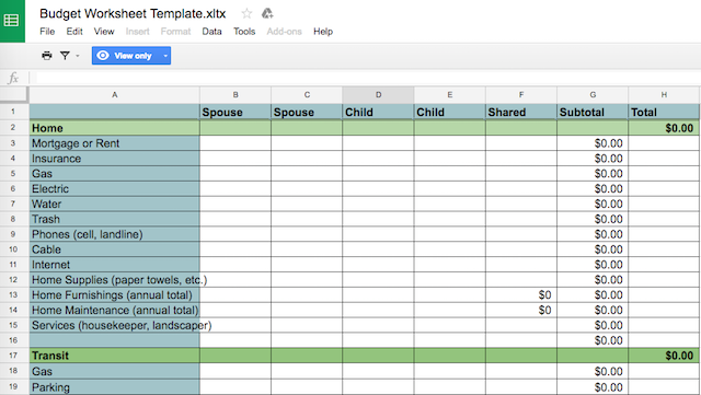 obiteljski proračun spreadsheet-Excel-jednostavna-starter