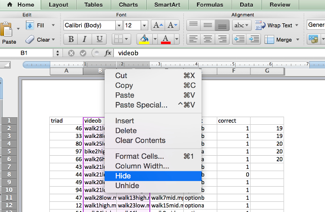 Excel sakrij kolone