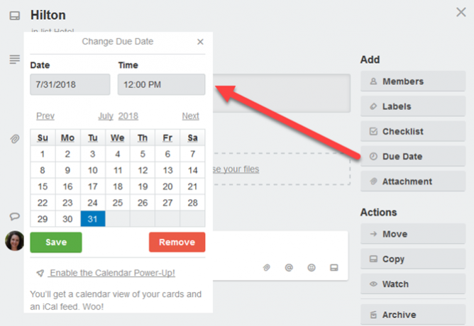 Dodajte datum dospijeća Trello kartice