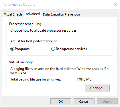 Windows napredne mogućnosti performansi