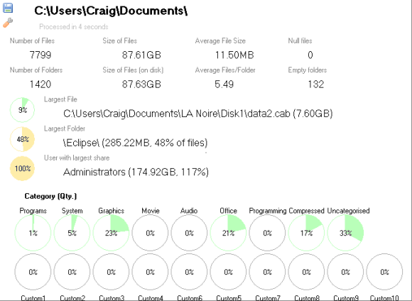 Windows disk analizator