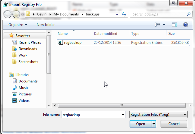 Sigurnosne kopije registra sustava Windows