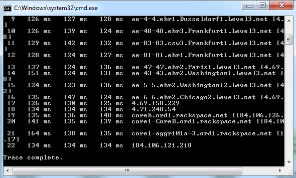 Traceroute naredbenog retka