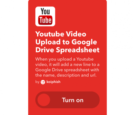youtube ifttt record videos google sheet