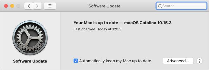 Stranica postavki softvera za ažuriranje softvera u macOS-u