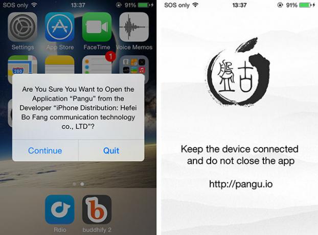 Kako instalirati Jailbreak iOS 7.1.x i instalirati Cydia s Pangu panguapp