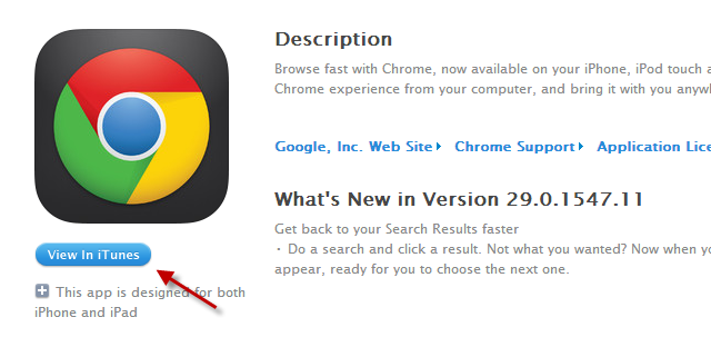 Kako prisiliti Chrome na otvaranje veza iTunes trgovine u Chromeu iTunes Desktop App kromirane itune