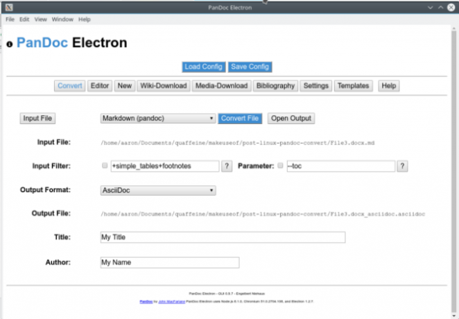 pandoc pretvoriti pandocelectron ui