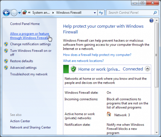 Windows 7 firewall pregled