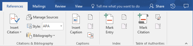 Kako stvoriti stručna izvješća i dokumente u Microsoft Word Reference Označi unos