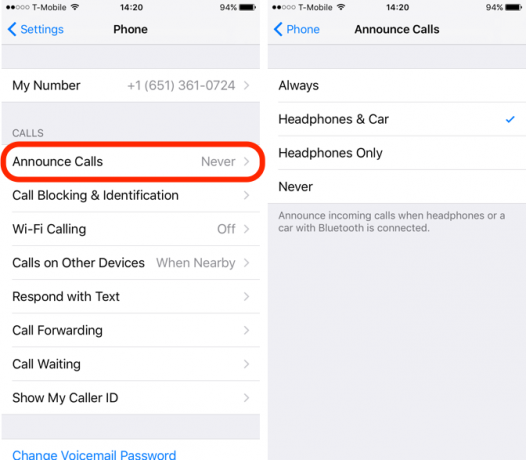 iOS 10 značajka najava poziva