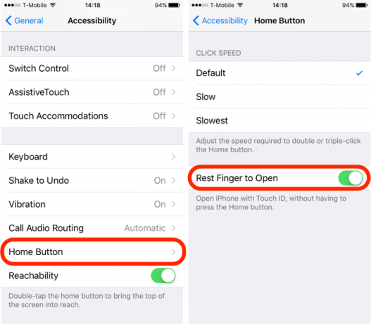 Otvara se iOS 10 Feature Rest Finger