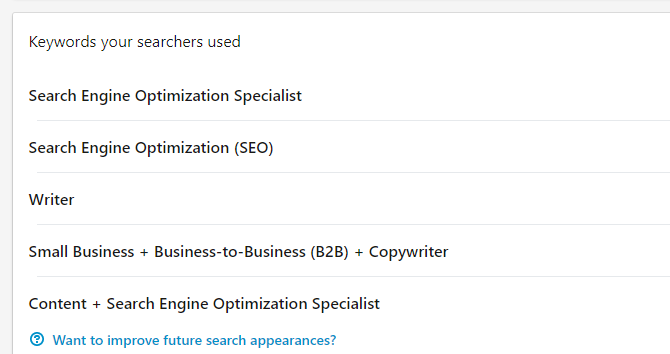 LinkedIn-ove ključne riječi koje su pretraživači koristili
