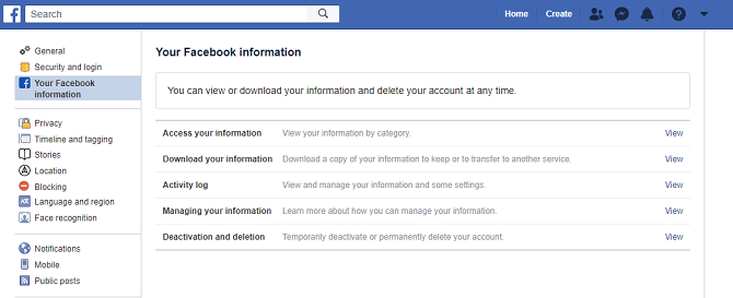 izbrisati ili deaktivirati facebook stranicu s informacijama