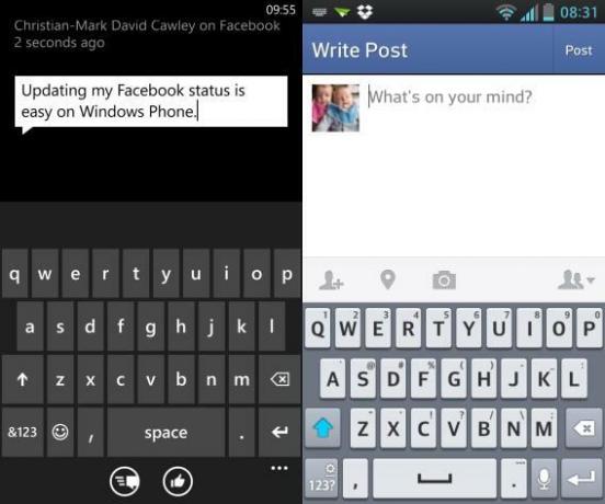 facebook home vs Windows Phone