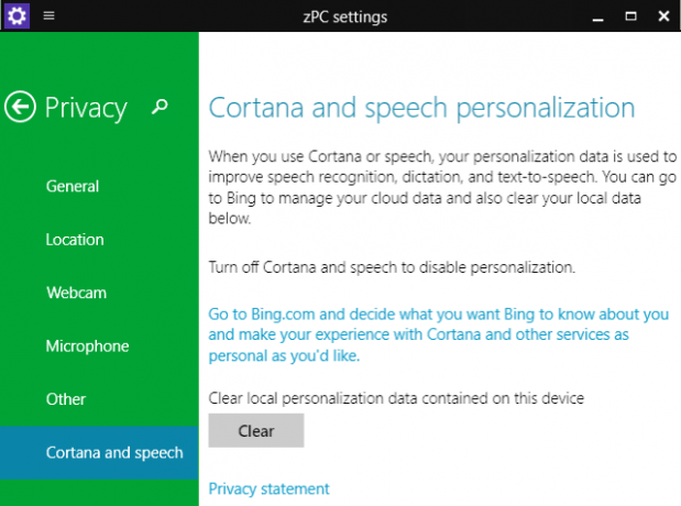 Cortana privatnost