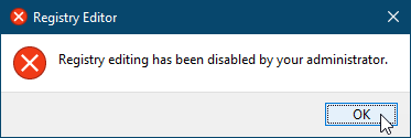 Uređivanje registra onemogućeno je porukom vašeg administratora u sustavu Windows 10