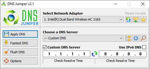 DNS Jumper dns test alat