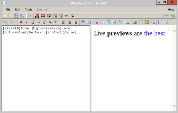 BBCeditor vam omogućuje pripremu i oblikovanje poruka na forumu izvan [Windows] bbce2