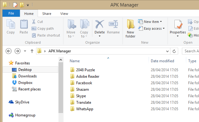 APK-menadžer organiziran