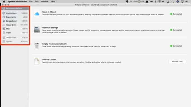 Pročišćavanje pohrane Mac Sierre