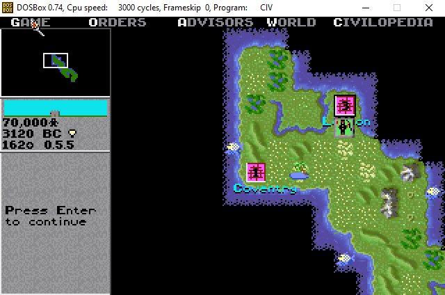 Civilizacija na Raspberry Pi s DOSBox-om