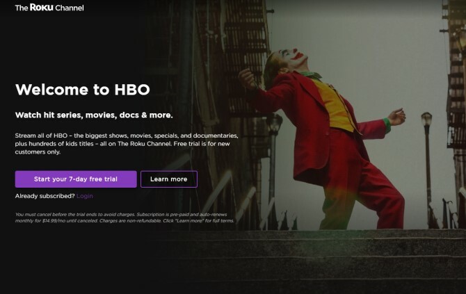 HBO besplatni probni Roku kanal