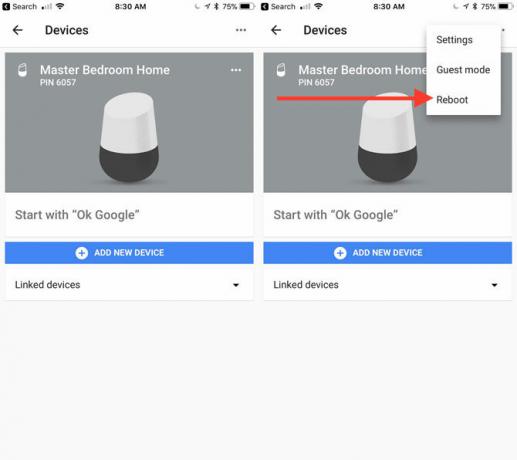 Kako postaviti i koristiti strelicu za ponovno pokretanje Google home google home