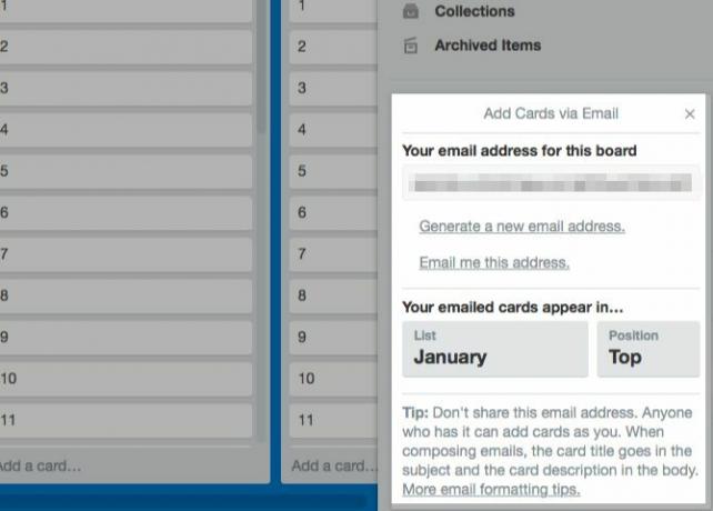 kako koristiti trello - stvorite karticu putem e-pošte