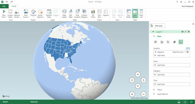 Excel 2016 - 3D karta